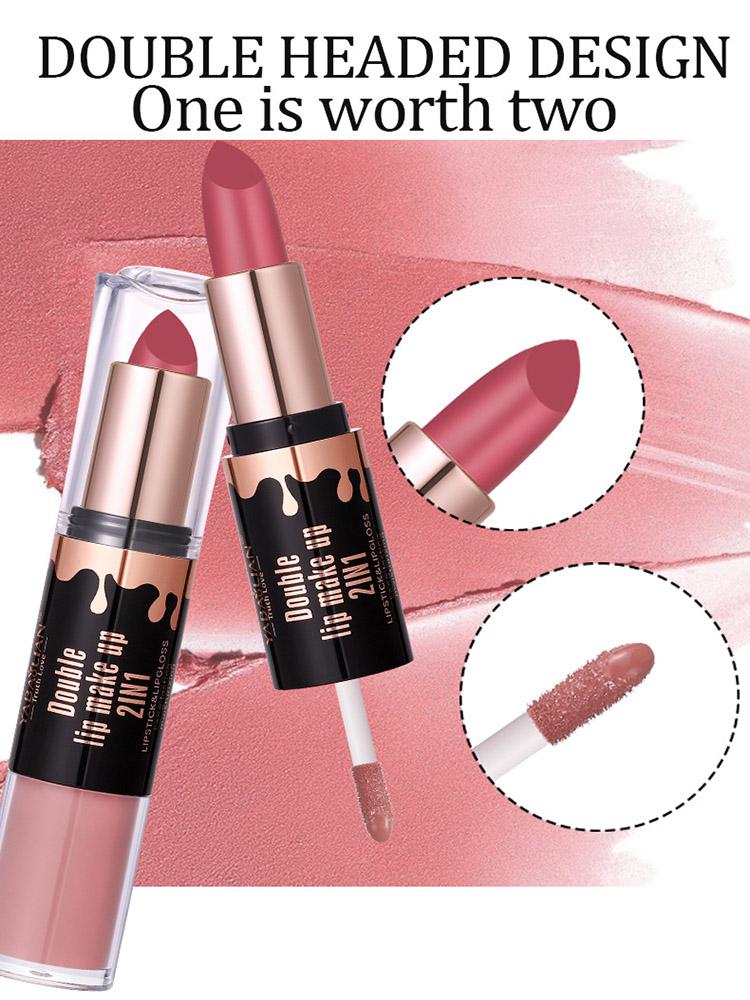 Двухкомпонентная матовая помада для губ с антипригарным покрытием Cup Velvet Mist Lip Glaze 2-в-1 водостойкий стойкий увлажняющий блеск для губ