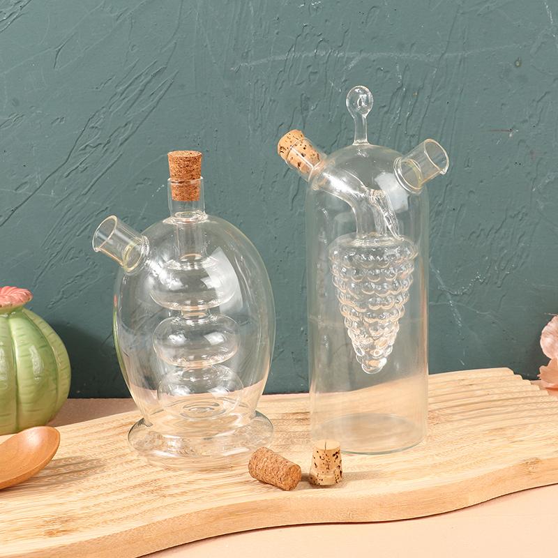 1 шт. 2-в-1 двухслойная бутылка, соус, масло, уксус, стеклянная бутылка, герметичные кухонные бутылки для хранения приправ, банки, кухонные инструменты