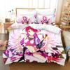 Home Textiles No Game No Life Bedding Set Cartoon Anime Three-piece Set Adult Kid Bedroom Duvet Cover Sets 3D Print Kawaii Girls