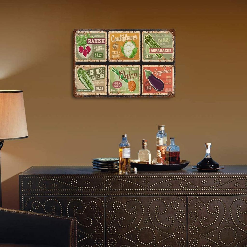 1-Pack Vintage Wall Mounted Plaque Metal, 20×30cm and 30×40cm, Rusted Décor for Pub, Loft or Restaurant