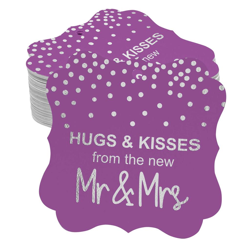 Inkdotpot Бирки для поцелуев и объятий с новой свадебной сувенирной скобой в форме подарочных бирок из настоящей золотой фольги для бонбоньерок