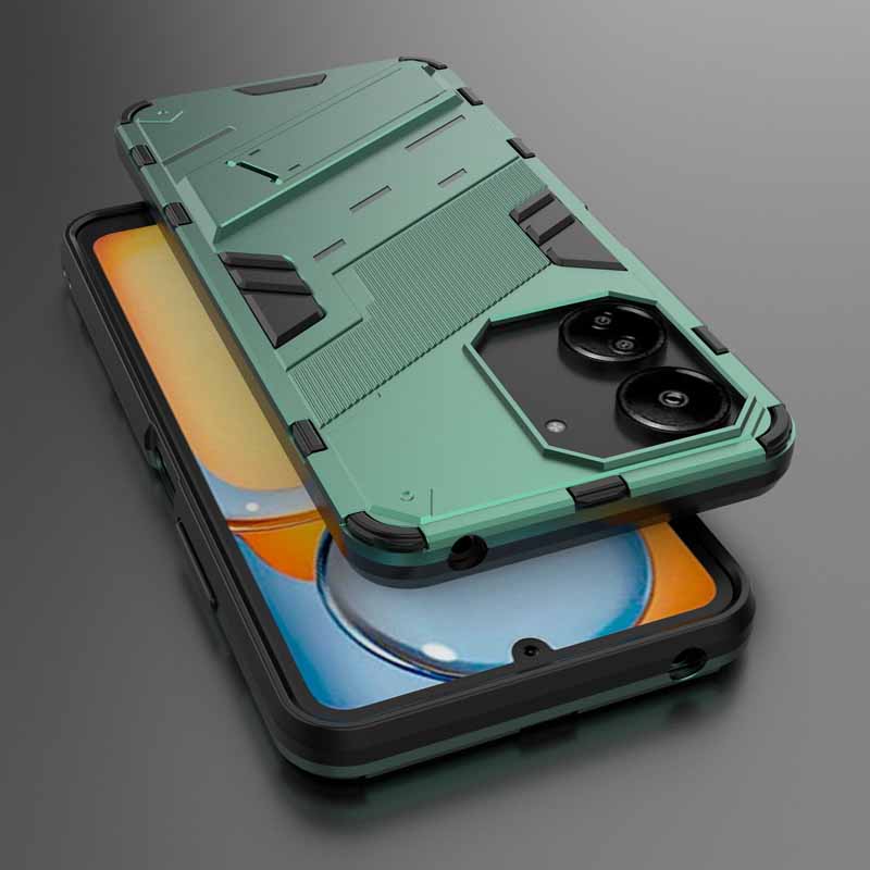 Shockproof Case For Redmi 10C 12C 13C 14C Armor Holder Protector Back Coque for Xiaomi POCO C65 F5 X5 X6 F6 M6 Pro Phone Cover