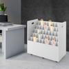 50-Slot Blueprint Organizer W/ Wheels, Portable File Storage Cart for Folders, White Office File Organizer, Rolling File Cabinet