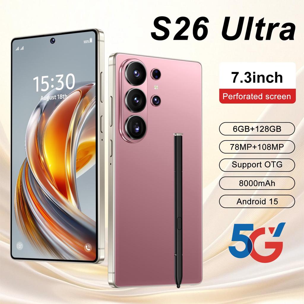 Смартфон S26 Ultra: HD, Большой экран, 6 ГБ + 128 ГБ, Android