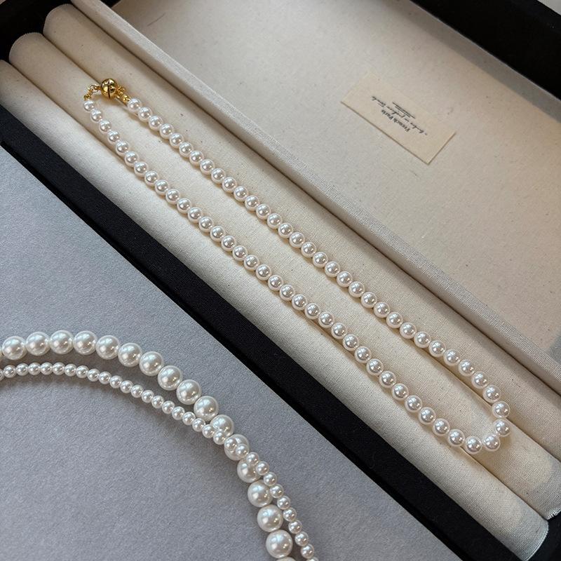 Домашнее ожерелье из магнитного жемчуга в виде рисового зерна, женская цепочка на ключицу, аксессуары для личности