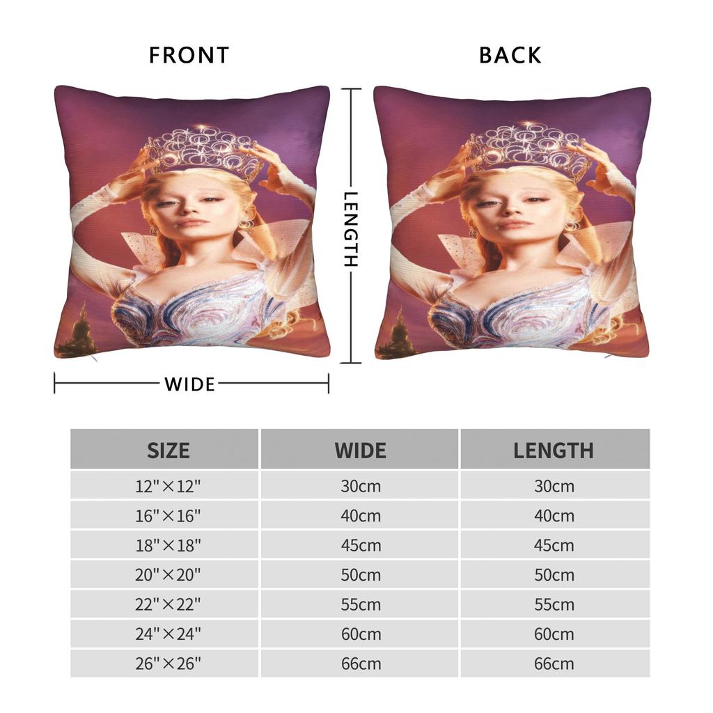 W-Wicked 2 Musical Movie Glinda Elphaba Pillow Case Soft Pillow Cover Fashion Cushion Cover For Office Car Home Decor