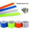 5pcs Reflective Night Safety Slap Wrap Band Ankle Leg Wrist Arm Cycling Jogging