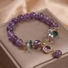 Junzi Purple Crystal Strand Copper Bracelets Light Luxury Vintage For Women Female Accessory Festival Party Daily