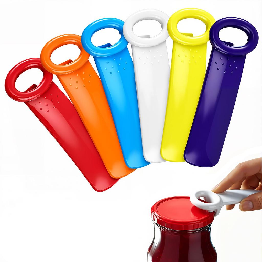 Six piece non slip can opener plastic color bottle opener