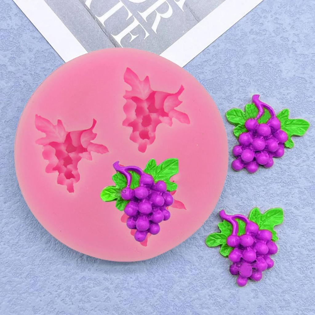 3 Hole Fruit Grapes Chocolate Party  Tools DIY Baking Fondant Silicone Mold Chocolate Sugar Art Displays T0245