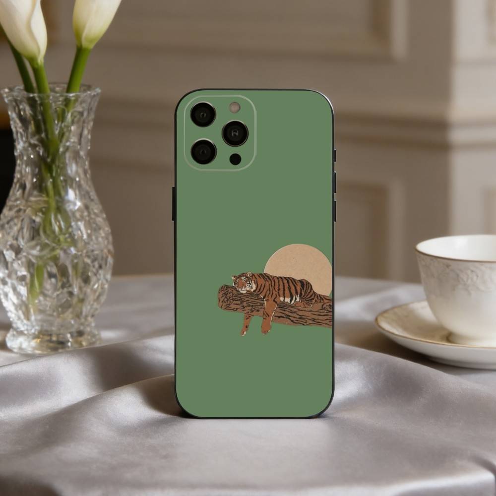 Милый арт с тигром Чехол для телефона Силиконовый Мягкий Для IPhone 17pro 16 15 14 13 12 11 X XR Plus Pro Max Plus
