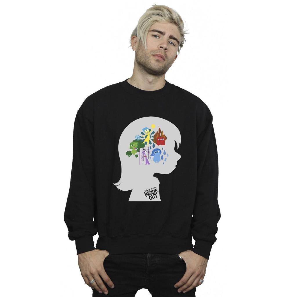Disney Mens Inside Out Head Silhouette Sweatshirt