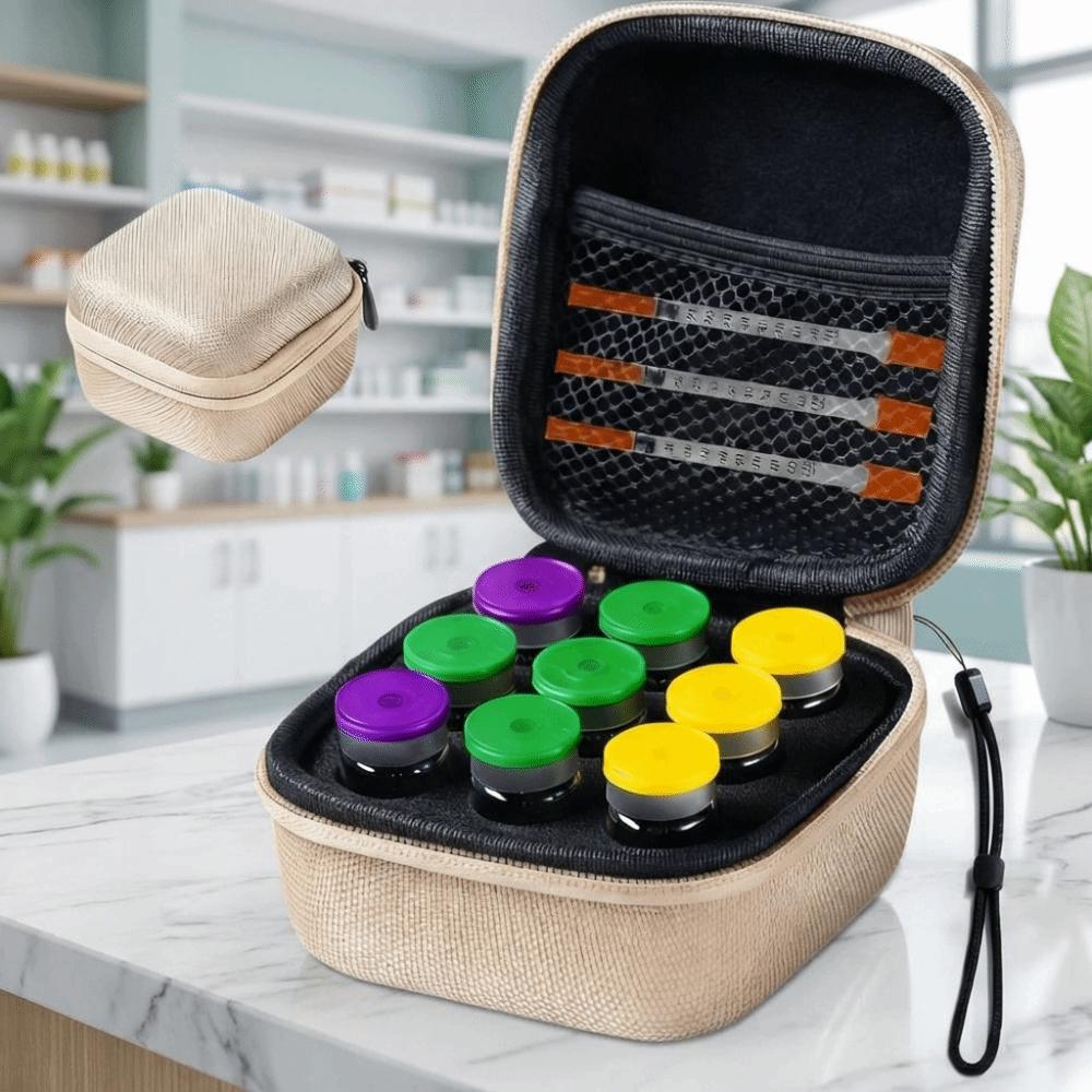 10ML Insulin Vial Storage Case Waterproof 9 Slots Essential Oil Case Wear-resistant Dust-proof Insulin Organizer for Home