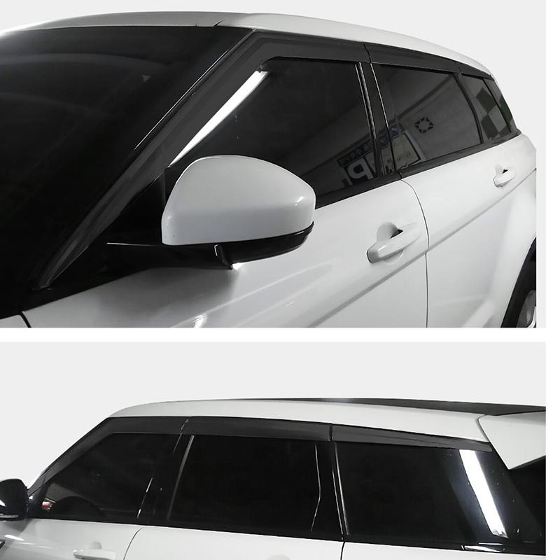 FIT For Land Rover Range Rover Evoque 2012-2019 Black Chrome Door Window Visor Vent Shades Sun Rain Guard 6PCS waterproof