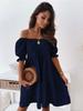 Off Shoulder Solid Color Dress Waist Hugging Elegant Strap Dress for Women Sleeveless Loose Dresses Causal Backless Dress