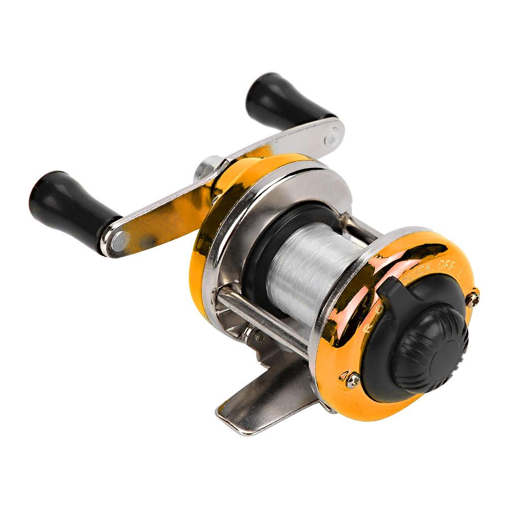 Портативная зимняя катушка для подледной рыбалки с проволокой для дальнего заброса(Золото)