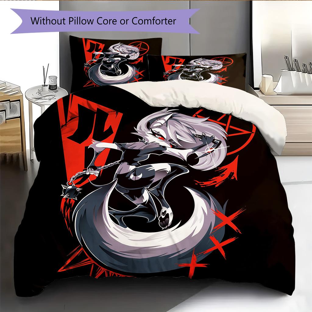 Loona  Pattern Bedding Quilt Set  Home Decoration  Gift (1 * duvet cover + 2 * pillowcase  without core)