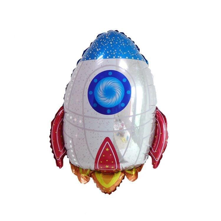 1Pc Astronaut Party Balloons Large Silver Outer Space Rocket  Spacecraft Galaxy Theme Foil Balloons for Birthday Party Kids Deco