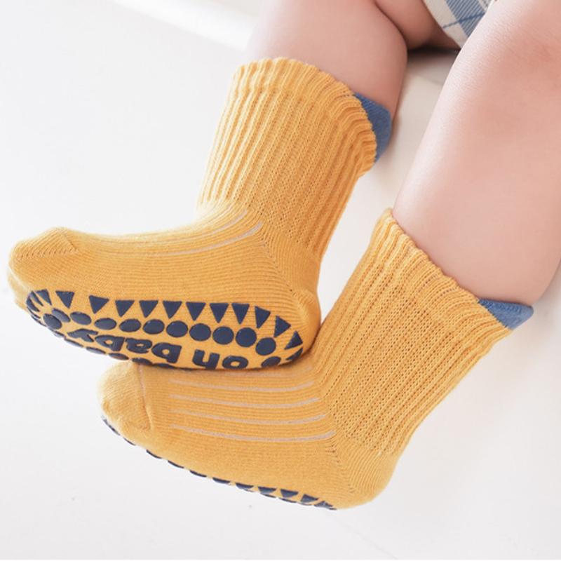 3Pairs/Lot Baby Anti-slip Socks For Boys Girls Low Cut Floor Kids Toddler Sock With Rubber Grips Socken For 0-6Years