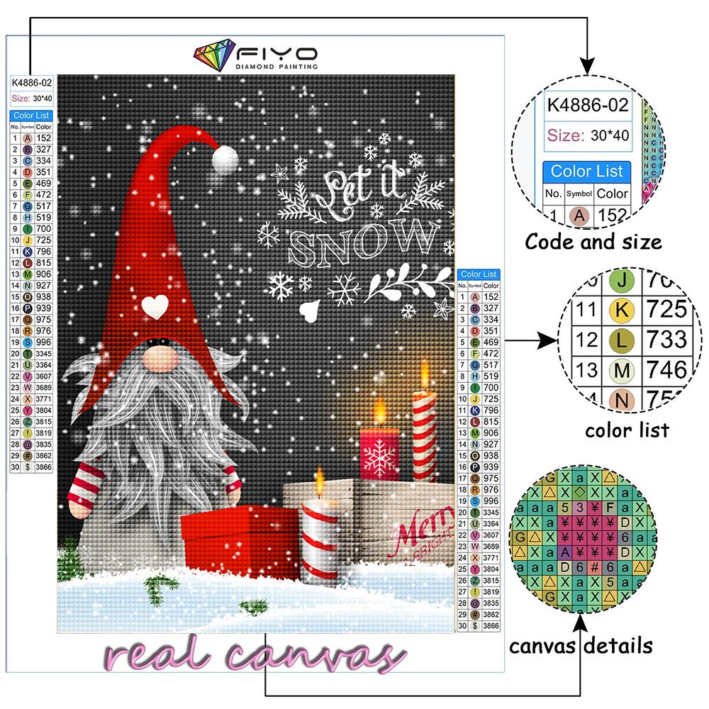 Алмазная картина Рождественская елка Санта-Снеговик Вышивка крестом Стразы Домашний декор