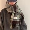 Warm Winter Cashmere Scarf Soft Thickened Shawl Wrap Vintage Long Tassel Scarves  Women