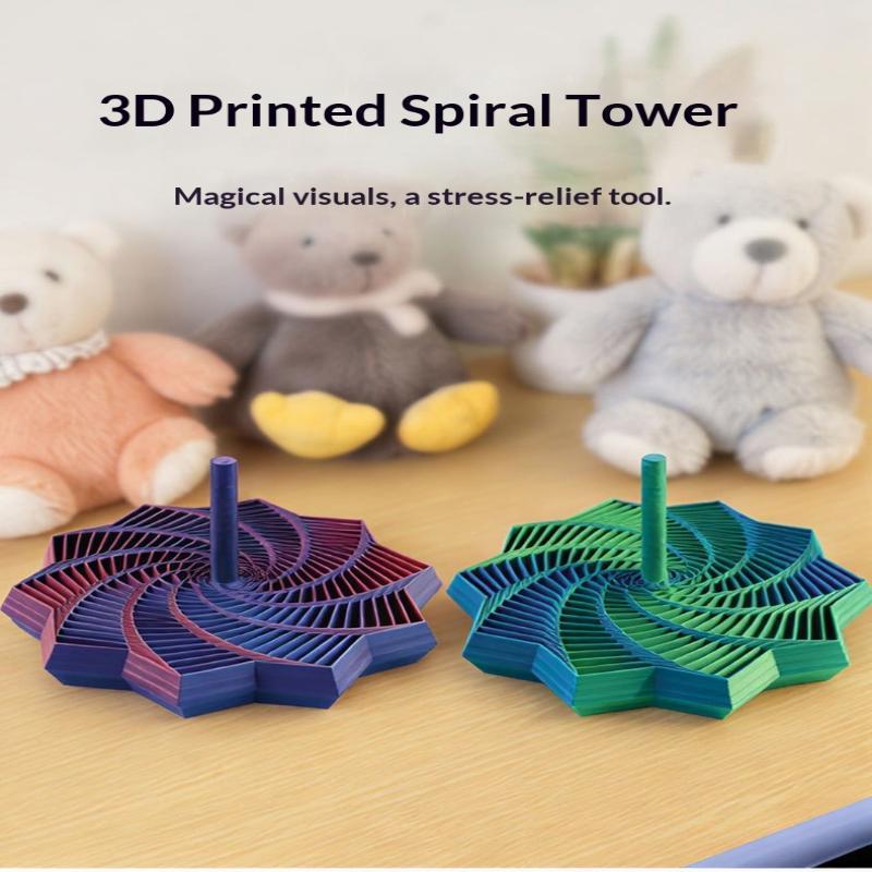 3D-печатная спиральная башня-фиджет Плавное вращение Снятие стресса Для детей Взрослых Офиса Дома Путешествий Расслабление