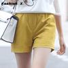 Летние свободные брюки, женские однотонные шорты больших размеров