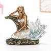 Фигурка Русалки из смолы со стразами, Морская Дева, Девочка, Миниатюрный сказочный персонаж, Украшение, Декор для комнаты, Ручная работа, Подарок для девушки