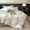 Autumn and winter thickened warm pure cotton polished four-piece set cotton Class A maternal and infant grade flower skin-friendly bed sheet quilt