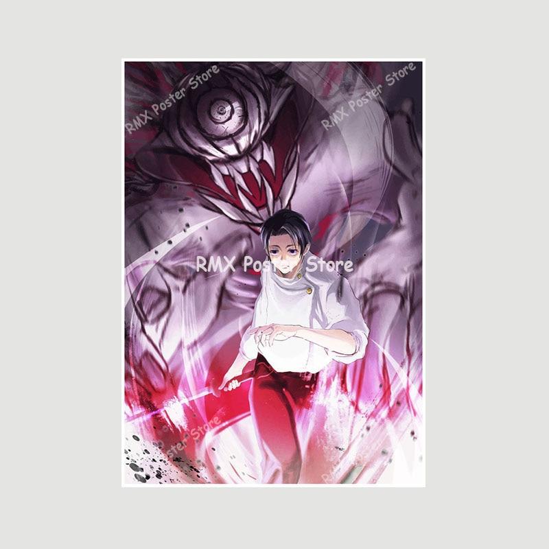 Белые бумажные постеры Jujutsu Kaisen, японские классические аниме-принты, украшение для дома, настенные наклейки, декор для гостиной, бара