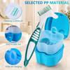 Travel Double-layer Storage Box  Cleaning Brush Denture Box Denture Container Oral Care Rubber Handle Non-slip Toothbrush