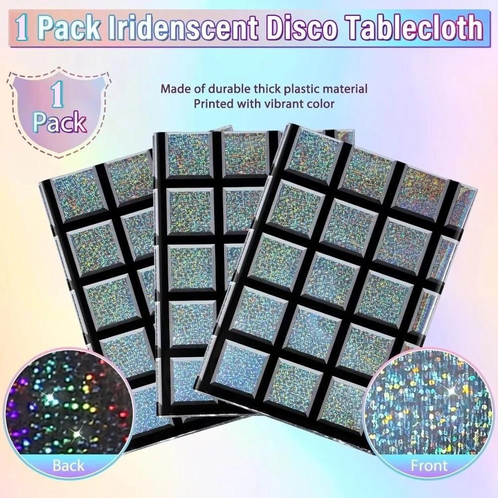 Disposable Table Cover Vintage Table Runner Disco Iridescent Shiny Laser Tablecloth Bar Disco