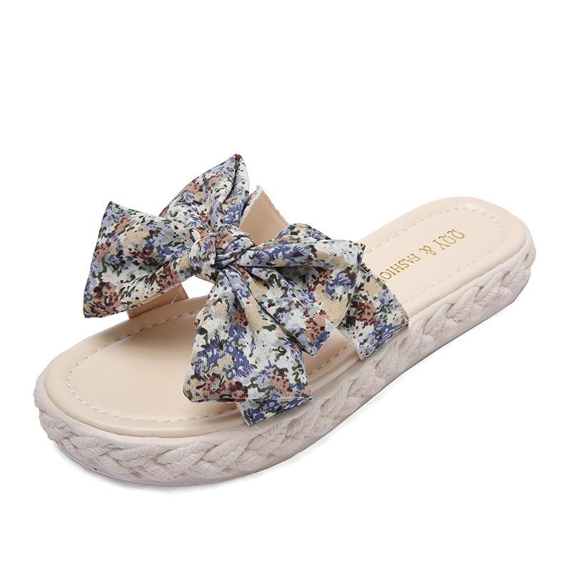 Банты крутые тапочки женские летние для выхода на улицу новые модные универсальные туфли интернет-знаменитости сказочные тапочки