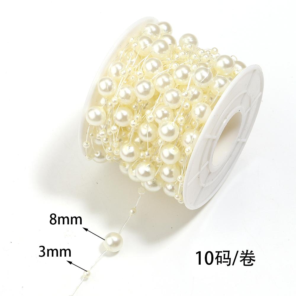 5Yards ABS Imitation Pearl Bead Chain Line Cord Thread Trim For DIY Wedding Party Decoration Jewelry Making Crafts Accessories