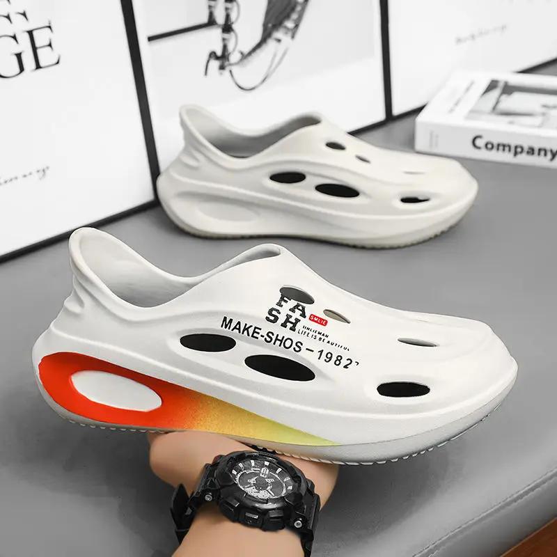 Мужская обувь Нескользящая высококачественная обувь с отверстиями Мужские сандалии Дешевая распродажа Корейский стиль Уличная обувь 2024 года Новые стили Купить тренд