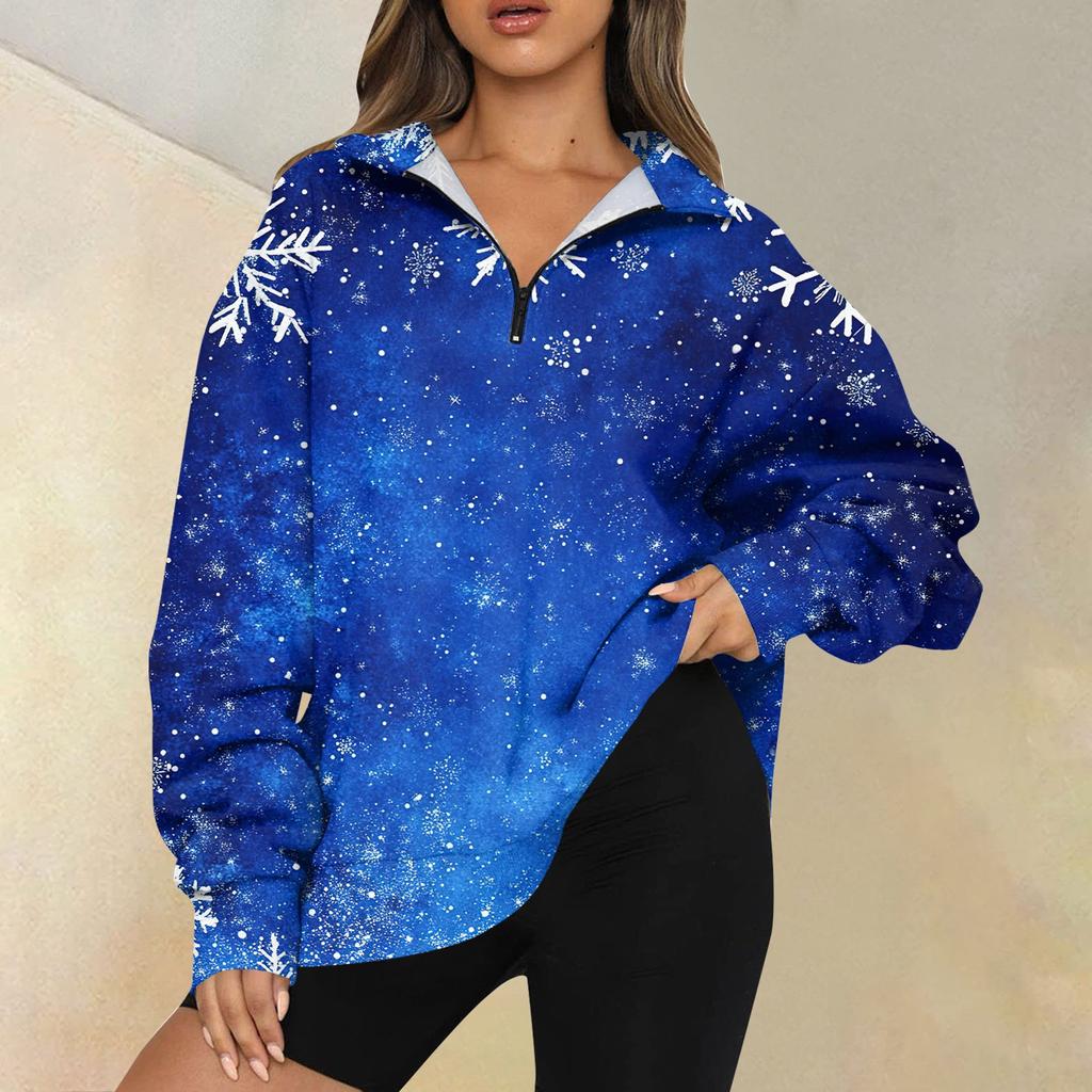 Женская повседневная мода с длинным рукавом и принтом, свободный свитшот на молнии