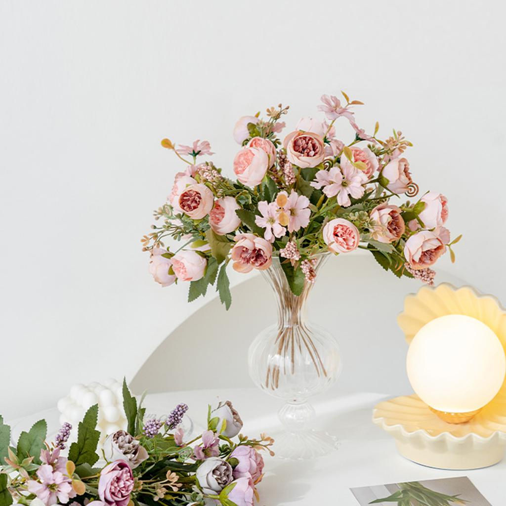 Шелковые Искусственные Цветы Чайные бутоны Розы пион Декор Свадебная стена Свадебные букеты Домашние наполнители для ваз Садовая вечеринка Милые украшения