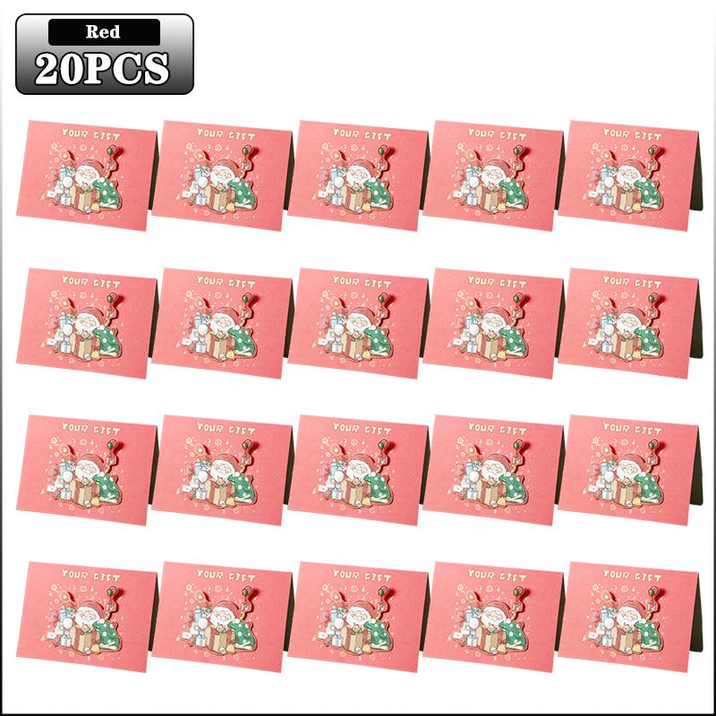 3D Christmas Greeting Cards Creative Mini Message Cards Holiday Gift Tags for Florist Bakery Classroom Exchange Party Supplies