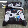 Геймерский напечатанный пододеяльник комплект игровых видеоконтроллеров комплект постельного белья для декора спальни (1 пододеяльник + 1/2 наволочки)