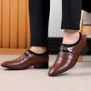 Classic Leather Shoes for Men Slip On Pointed Toe Oxfords Formal Wedding Party Office Business Casual Dress Shoes for Male