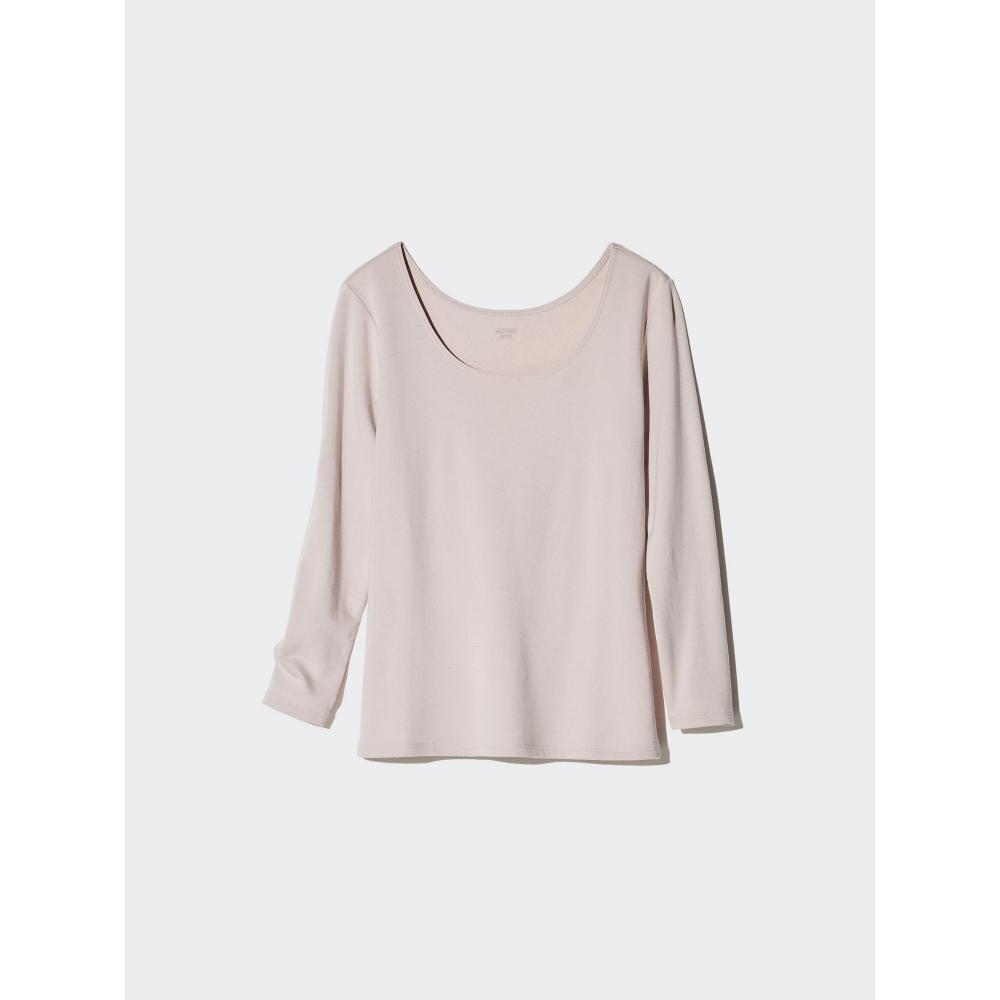 Uniqlo Футболка с U-образным вырезом и рукавом 8 минут из хлопка, Япония