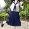 Sailor Suit Cosplay Dance Performance New School Costume Top and Bottom Set JK Uniform [FARFADET] 3-Piece (S)