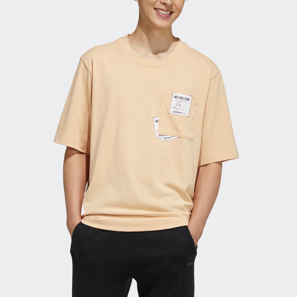 adidas Мужская футболка с круглым вырезом Neo Pocket, янтарный H62006