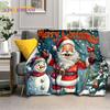 2025 Merry Christmas Tree Santa Claus,New Year Fairy Tale Gift Soft Plush Blanket,Flannel Throw Blanket for Living Room Bed Sofa