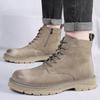 Зимние новые высококачественные уличные короткие ботинки мужские классические ботинки пустыни с круглым носком на низком каблуке модные повседневные уличные повседневные мужские туфли