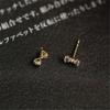 925 Sterling Silver Plating 14k Gold Inlaid Crystal Simple Bow Earrings Women Small Cute Student Girlfriends Jewelry Accessories