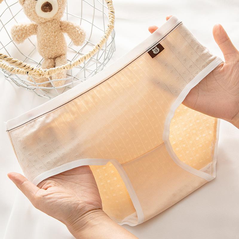 Женское нижнее белье, простые однотонные хлопковые трусы для лета, тонкие дышащие трусики со средней талией