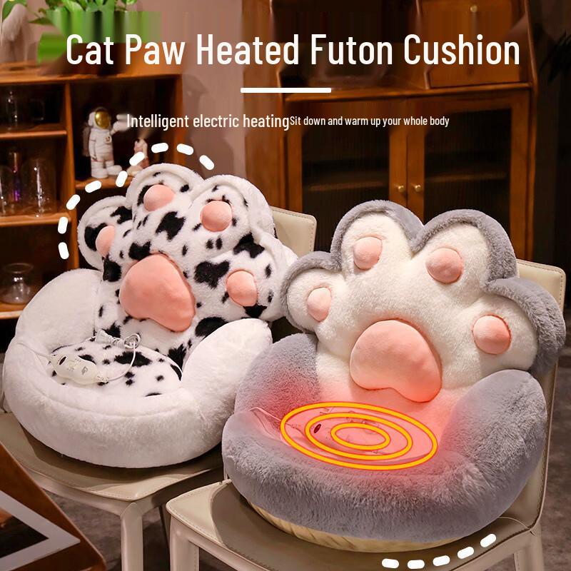Cute Cat Paw Heated Plush Seat Cushion