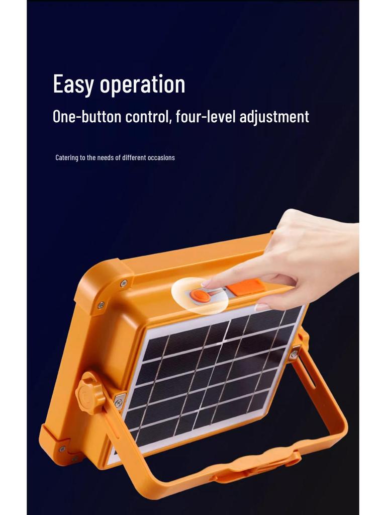 Solar-Powered Portable Floodlight for Outdoor Camping and Emergency Lighting