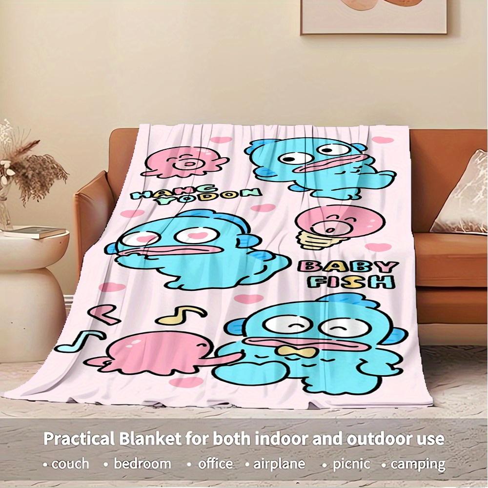1pc Cute Creatures, Pastel Colors, Hang HodonDigital Print Flannel Throw Blanket, Super Soft Plush Fleece Bedspread, Multipurpose All-Season